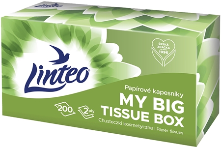 Linteo Paper Tissues Two-ply Paper, 200 pcs per box papírové kapesníky