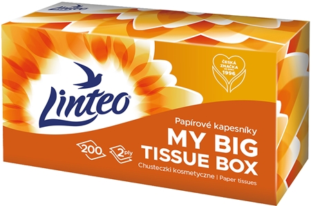 Linteo Paper Tissues Two-ply Paper, 200 pcs per box papírové kapesníky