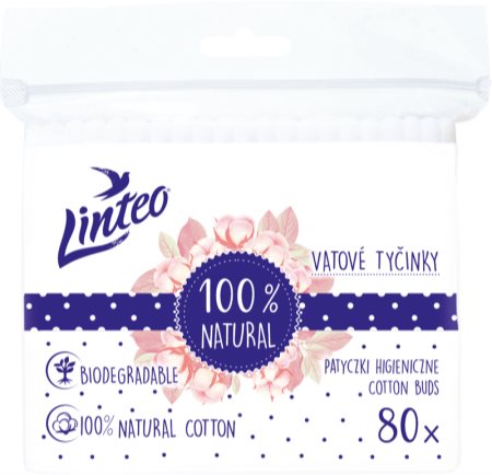 Linteo Natural Cotton Buds bomullspinnar i påse