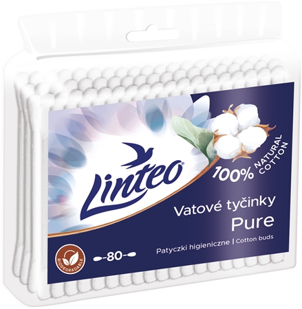 Linteo Natural Cotton Buds клечки за уши в пликче