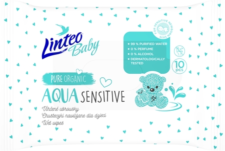 Linteo Baby Aqua Sensitive hellävaraiset vauvan kosteuspyyhkeet