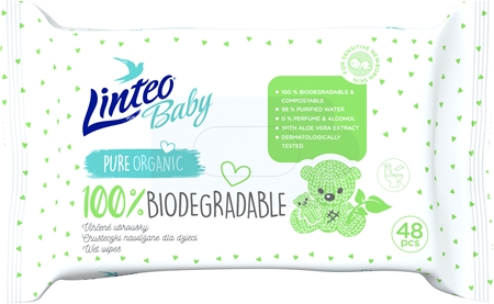 Linteo Baby 100% Biodegradable Milde vådservietter til babyer