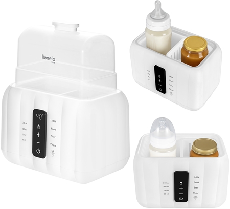 Lionelo Thermup Double White Bottle Warmer 6in1 Multifunctional Baby Bottle Warmer 6-in-1