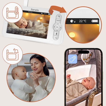 Lionelo Babyline 9.2 AI Moniteur vidéo numérique pour bébé