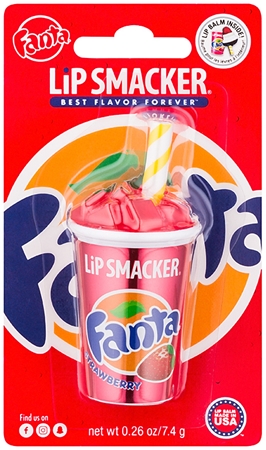 Lip Smacker Fanta Strawberry κομψό βάλσαμο για τα χείλη σε κυπελλάκι
