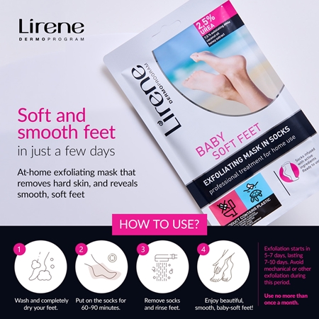 Lirene Foot Care Exfoliating and Moisturising Foot Mask for Softer Feet