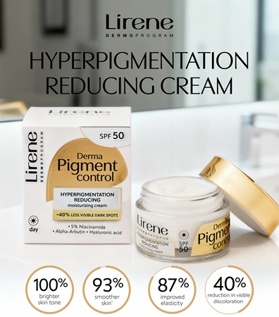 Lirene Derma Pigment Control Cream SPF 50 krem rozjaśniający i nawilżający na plamy pigmentacyjne SPF 50