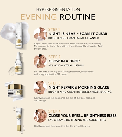 Lirene Derma Pigment Control Brightening Night Cream crème de nuit illuminatrice pour peaux hyperpigmentées