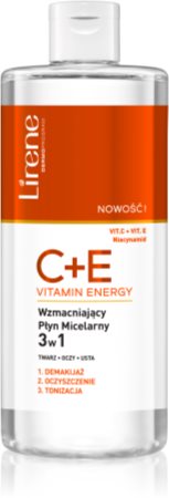 Lirene Vitamin C+E agua micelar 3 en 1 con vitaminas C y E