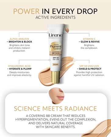 Lirene Derma Pigment Control Covering BB Cream SPF 50 Brightening BB Cream Against Pigment Spots