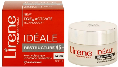 Lirene Idéale Restructure 45+ αντιρυτιδική και συσφικτική κρέμα ημέρας SPF 15