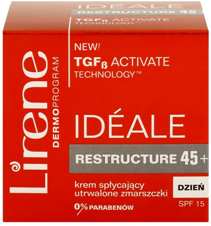 Lirene Idéale Restructure 45+ αντιρυτιδική και συσφικτική κρέμα ημέρας SPF 15