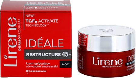 Lirene Idéale Restructure 45+ crema de noche reafirmante y antiarrugas