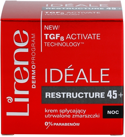 Lirene Idéale Restructure 45+ crema de noche reafirmante y antiarrugas
