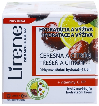 Lirene Moisture & Nourishment lehký osvěžující hydratační krém s třešní a citronem