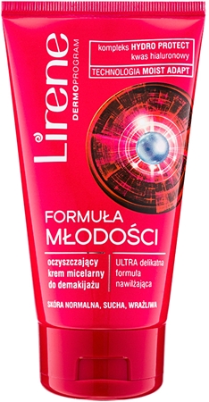 Lirene Youthful Formula creme micelar para remoção de maquilhagem com efeito hidratante