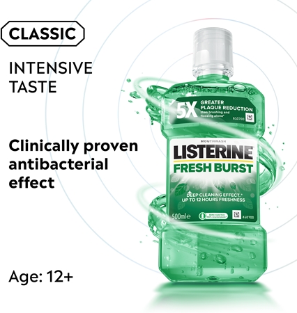 Listerine Fresh Burst bain de bouche anti-plaque dentaire