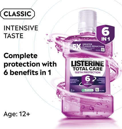 Listerine Essential Care Teeth Protection bain de bouche pour une protection complète des dents 6 en 1
