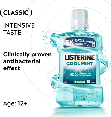 Listerine Cool Mint Munvatten För frisk andedräkt