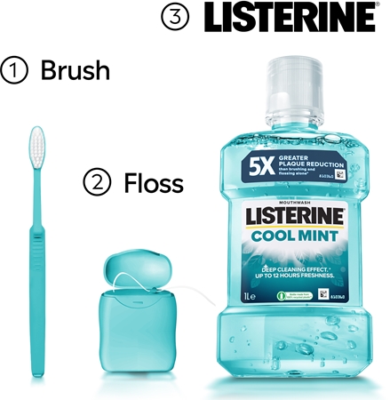 Listerine Cool Mint Munvatten För frisk andedräkt