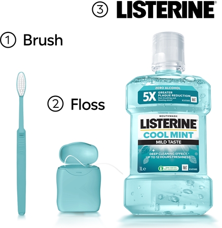 Listerine Cool Mint Mild Taste ústna voda bez alkoholu