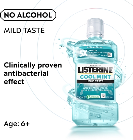 Listerine Cool Mint Mild Taste ustna voda brez alkohola