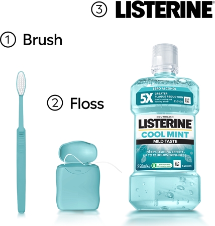 Listerine Cool Mint Mild Taste ustna voda brez alkohola
