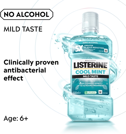 Listerine Cool Mint Mild Taste ustna voda brez alkohola