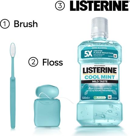 Listerine Cool Mint Mild Taste ustna voda brez alkohola