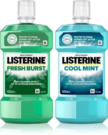 Listerine Fresh Burst a Cool Mint Duopack ústna voda pre svieži dych