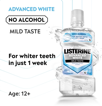 Listerine Advanced White Mild Taste Blekande munvatten