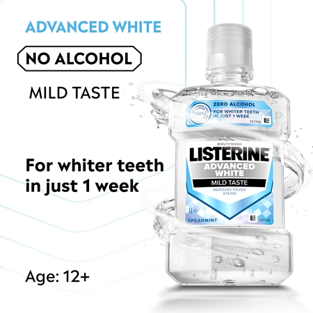 Listerine Advanced White Mild Taste collutorio sbiancante