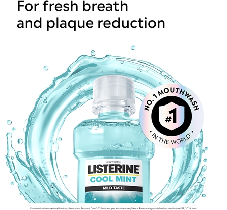 Listerine Cool Mint Mild Taste ustna voda brez alkohola