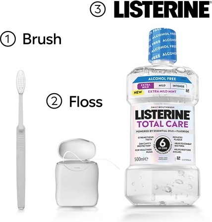 Listerine Total Care Extra Mild Mundspülung ohne Alkohol