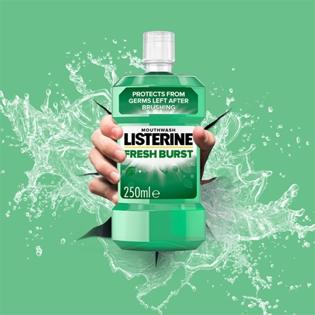 Listerine Fresh Burst вода за уста против зъбна плака