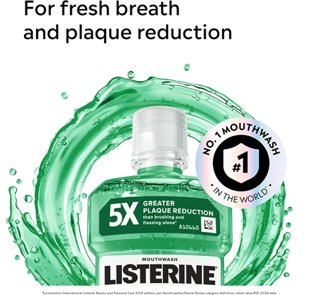 Listerine Fresh Burst burnos skalavimo skystis nuo apnašų