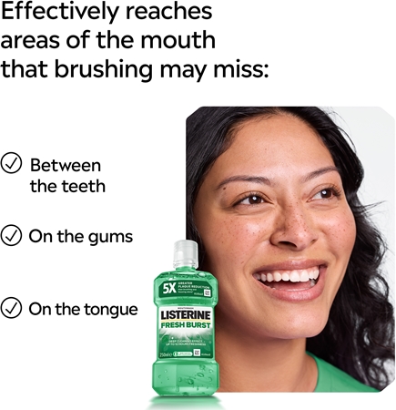 Listerine Fresh Burst burnos skalavimo skystis nuo apnašų