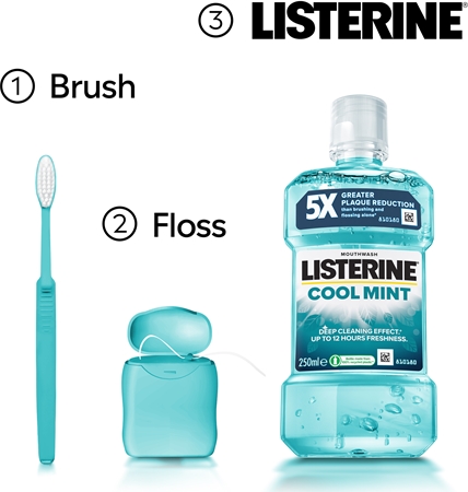 Listerine Cool Mint bain de bouche pour une haleine fraîche