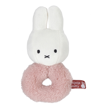 Little Dutch Plush Rattle Miffy Fluffy Pink chrastítko
