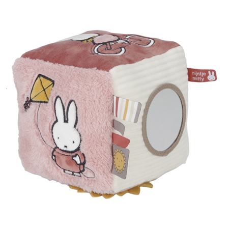 Little Dutch Soft Activity Cube Miffy Fluffy Pink aktivity hračka