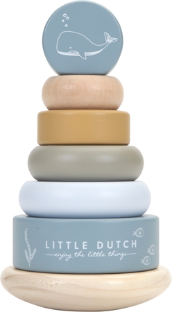 Little Dutch Rocking Ring Stacker Ocean Blue Stapelturm aus Holz
