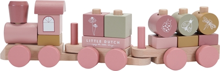 Little Dutch Train Pink Flowers vláček ze dřeva