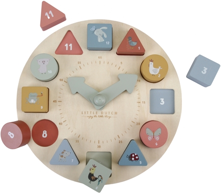 Little Dutch Puzzle clock hračka ze dřeva