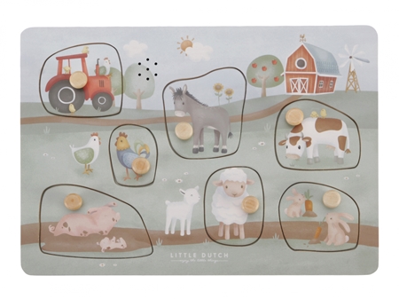 Little Dutch Little Farm Sound Puzzle puzzle ze dřeva