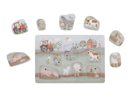 Little Dutch Little Farm Sound Puzzle puzzle ze dřeva