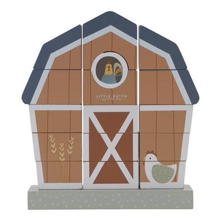 Little Dutch Little Farm Stacking Farmhouse attività giocattolo
