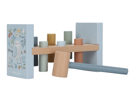 Little Dutch Forest Friends Pounding Bench joc interactiv de lovit cu ciocanul