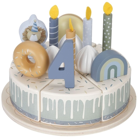 Little Dutch Birthday Cake Blue hračka ze dřeva
