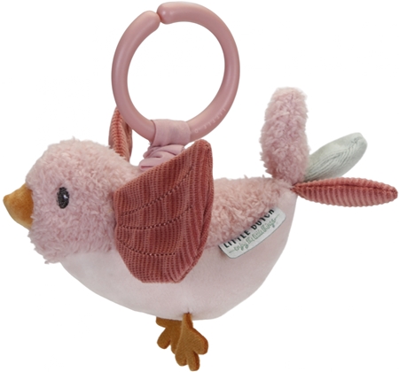 Little Dutch Pull and Shake Bird kontrastní závěsná hračka