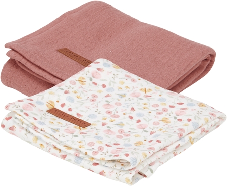 Little Dutch Swaddler Flowers & Butterflies látkové pleny 2 ks